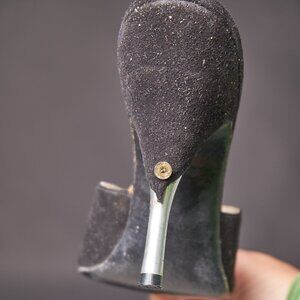 1950s Black Suede Metal Heel Spring-o-lator Heels